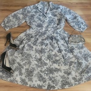 Vintage 50s 60s  Mode O' Day Floral Day Dress M